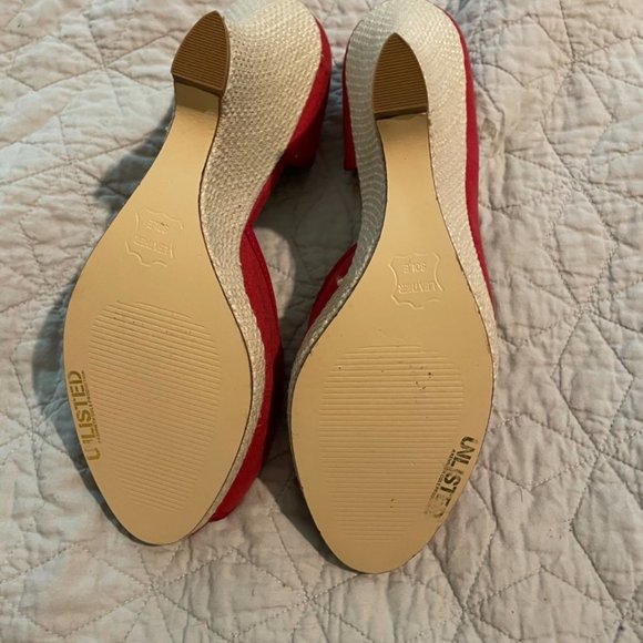 Unlisted New Red Peep Toe Espadrilles - Picture 4 of 4